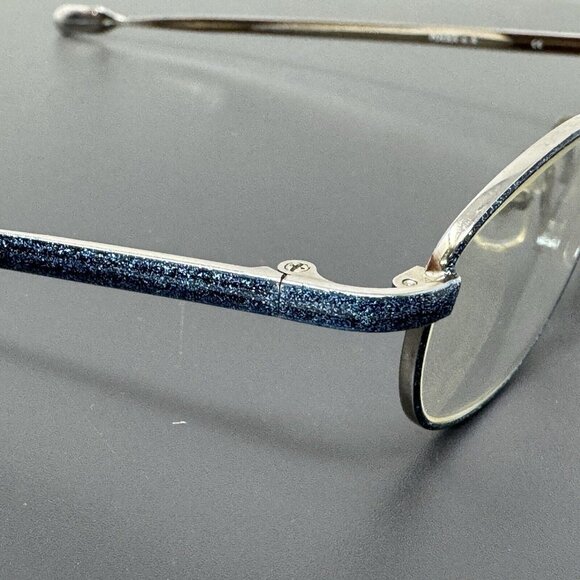 SELIMA OPTIQUE  Polka n A Very Small Eyeglasses Blue Glitter Chrome FRANCE 42-19 - Picture 8 of 16